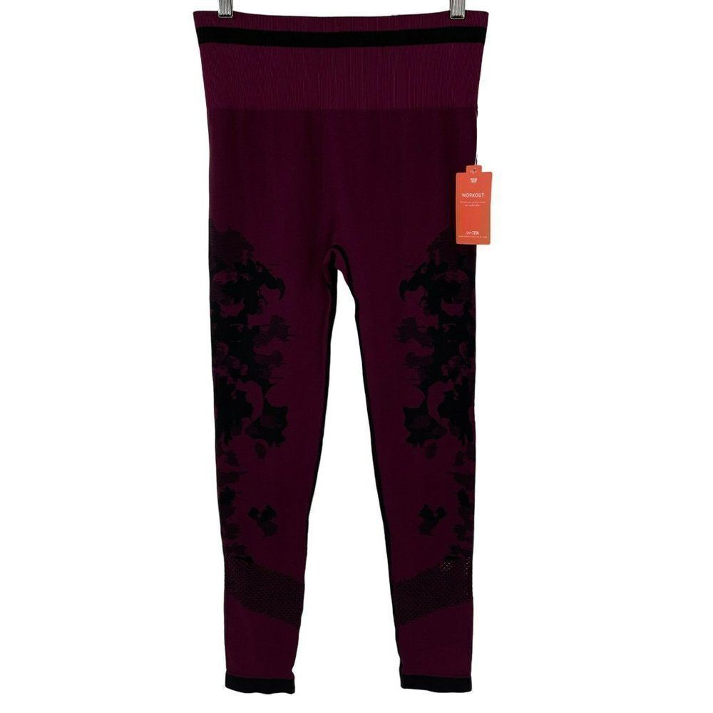 Tek Gear Dry Tek Seamless Legging High Rise Spotted Orchid Mulberry Women Medium